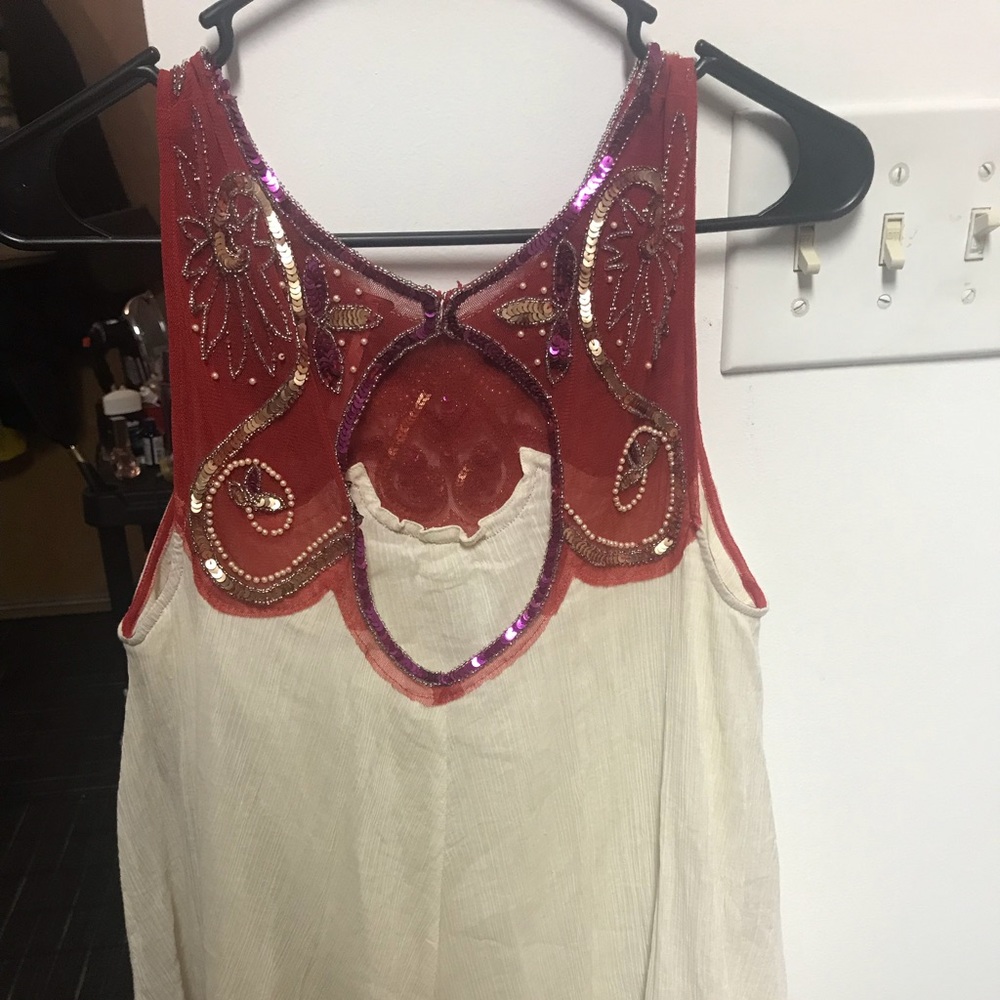 Never worn keyhole back sequin bodice Free People